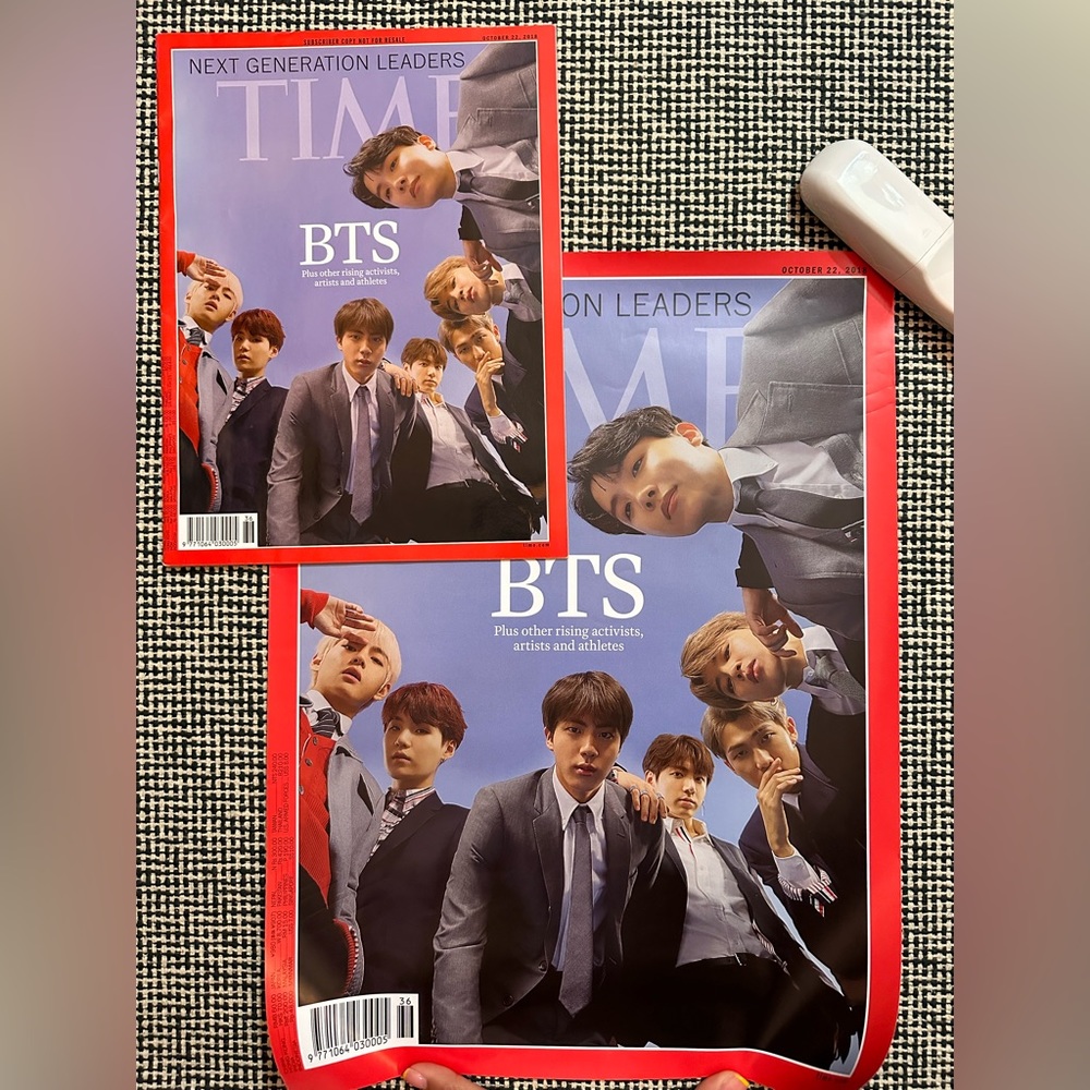Official BTS 1st Time Magazine Cover 2018 with Preorder Rolled Poster (RARE)